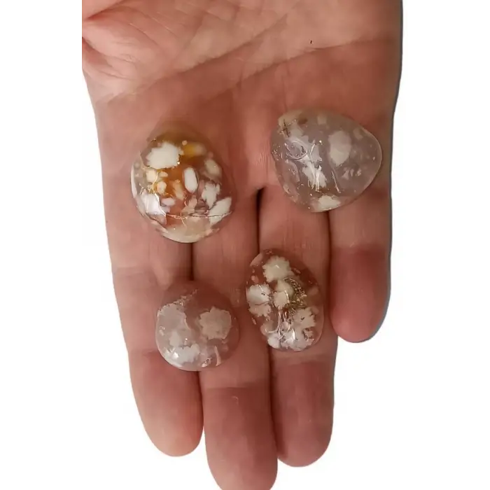 Flower Agate Çiçek Akik 50 Gram Tamburlu Parçalar 631