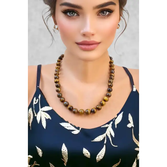 Fonksiyonel Kaplangözü Kolye Ayarlanabilir Doğal Taş Tasarım 456-2