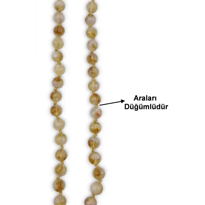 Fonksiyonel Sitrin Kolye Ayarlanabilir Doğal Taş Tasarım 677-2