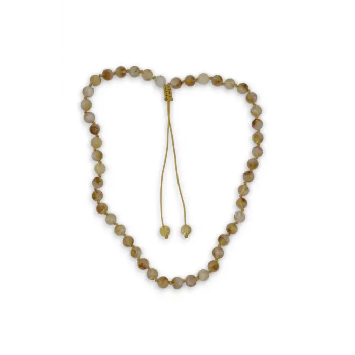 Fonksiyonel Sitrin Kolye Ayarlanabilir Doğal Taş Tasarım 677-2