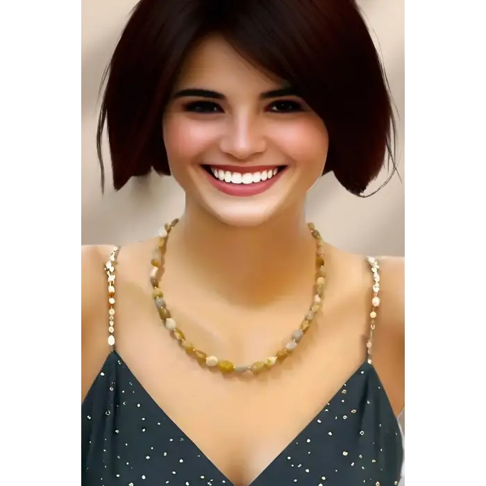 Fosil Mercan Doğal Taş Kolye 352-3