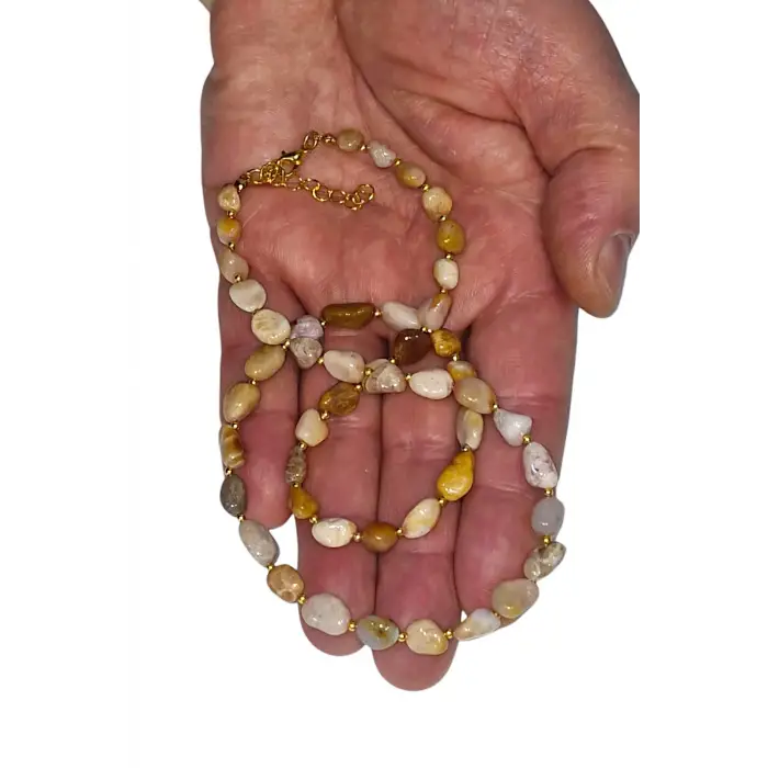 Fosil Mercan Doğal Taş Kolye 352-3