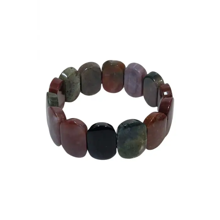 Geniş Taşlı Doğal Hint Akiği Bileklik 408-4