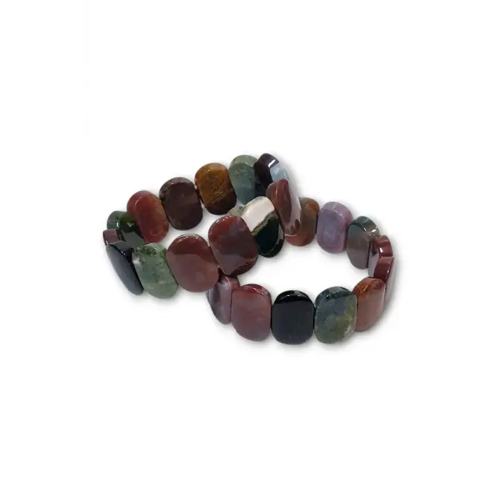 Geniş Taşlı Doğal Hint Akiği Bileklik 408-4