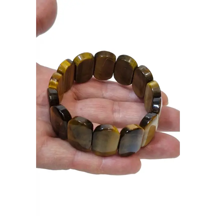 Geniş Taşlı Doğal Kaplan Gözü Bileklik 319-4