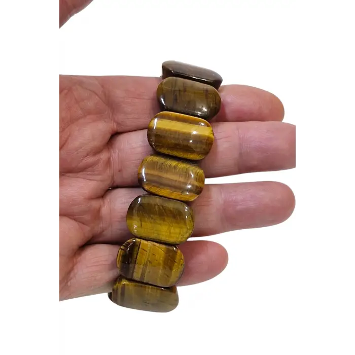 Geniş Taşlı Doğal Kaplan Gözü Bileklik 319-4