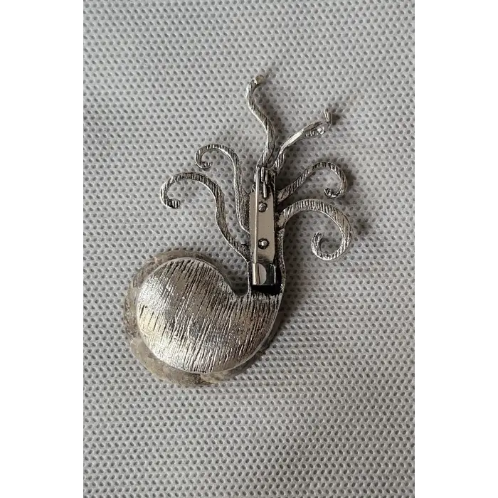 Gerçek Amonit Fosili Benzersiz Broş BR10-9