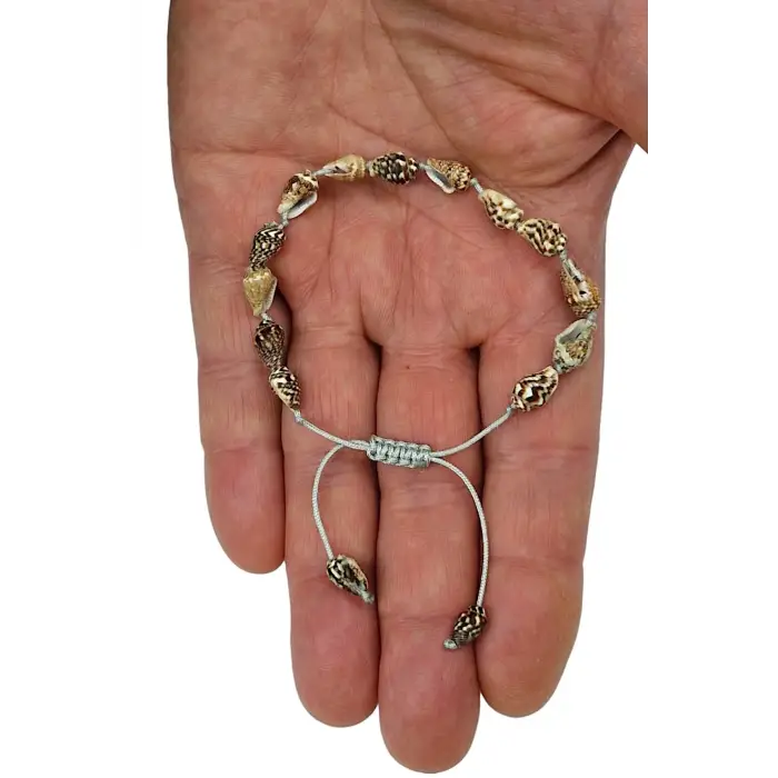 Gerçek Deniz Kabuklarından Bileklik Makrome Ayarlı 326-6