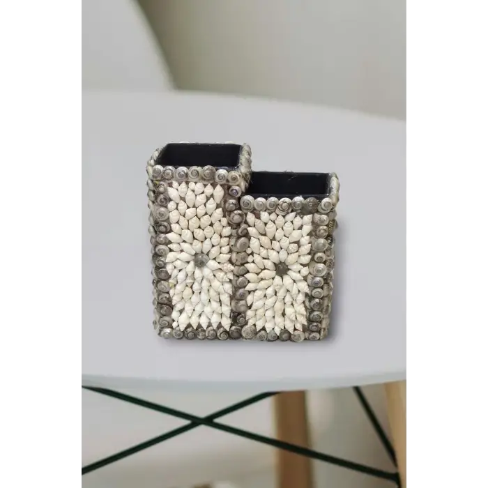 Gerçek Deniz Kabuklarından Yapılmış Masaüstü Kalemlik K8