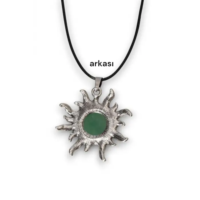Güneş Motifli Aventurin Kolye 410-6