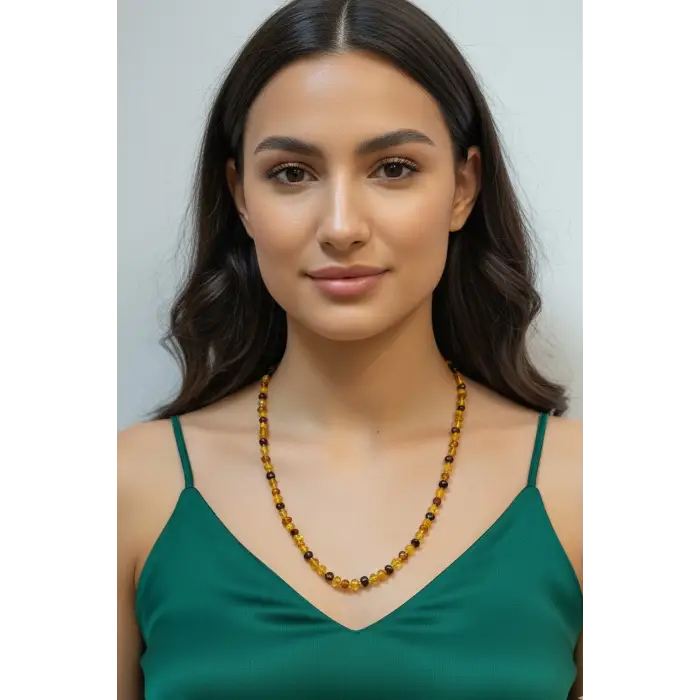 Hakiki Baltık Kehribarı Uzun Kolye 507