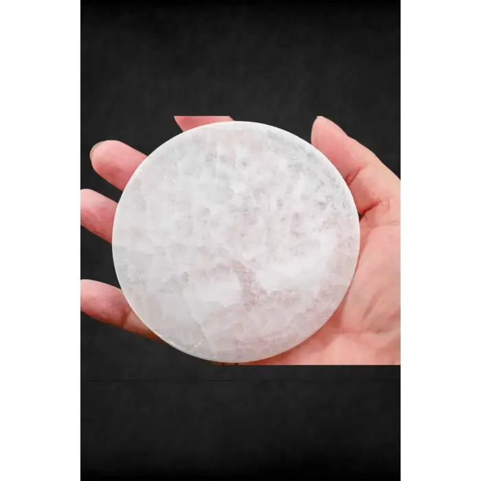 Hayat Ağacı Enerji Yükleyici Beyaz Selenit Yuvarlak Plaka 59HYS