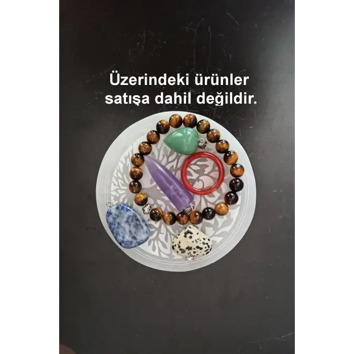 Hayat Ağacı Enerji Yükleyici Beyaz Selenit Yuvarlak Plaka 59HYS