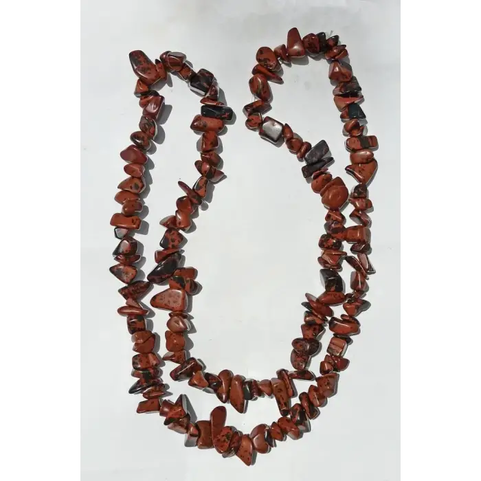 İri Mahagony Obsidyen Kırıktaş Dizi - 80 cm.