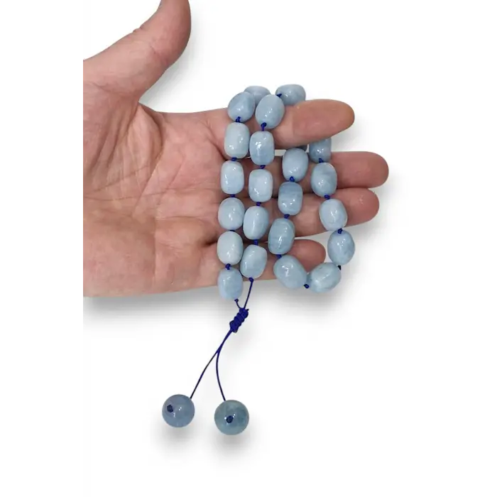 İri Taşlı Akuamarin Kolye Fonksiyonel Ayarlanabilir Tasarım 458-3