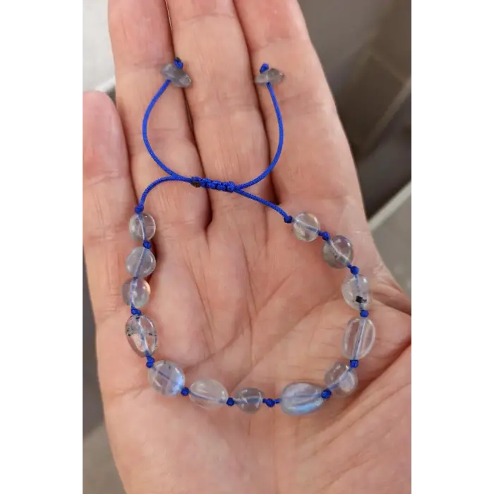 Işıltılı Labradorit Bileklik Makrome Ayarlı 410-3