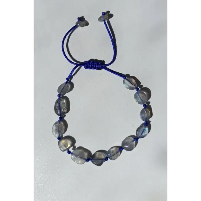 Işıltılı Labradorit Bileklik Makrome Ayarlı 410-3