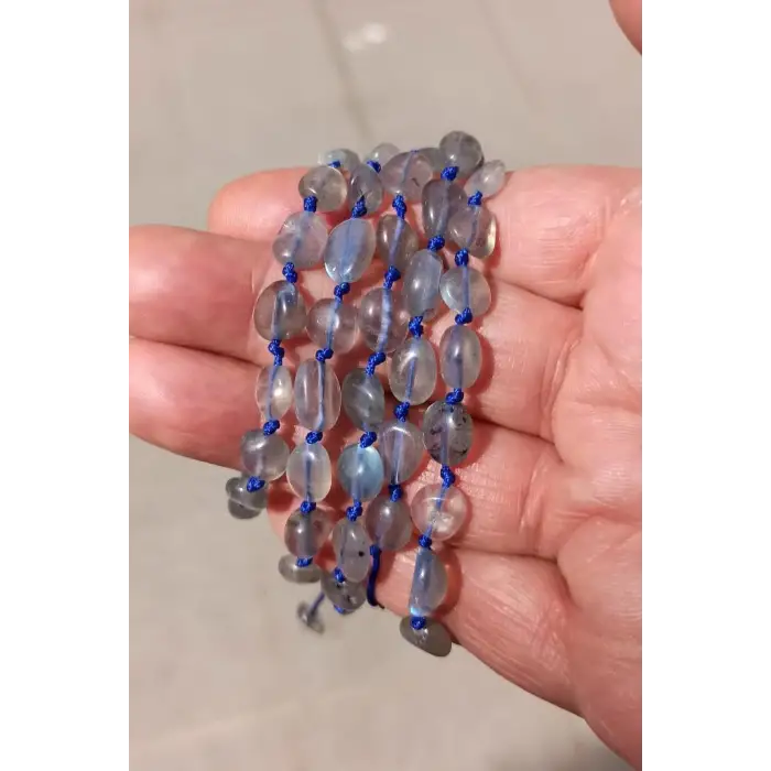 Işıltılı Labradorit Bileklik Makrome Ayarlı 410-3