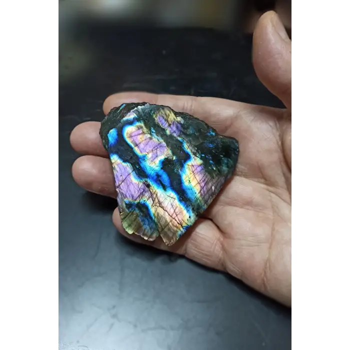 Işıltılı Labradorit Düz Kesim Doğal Parça DKL6