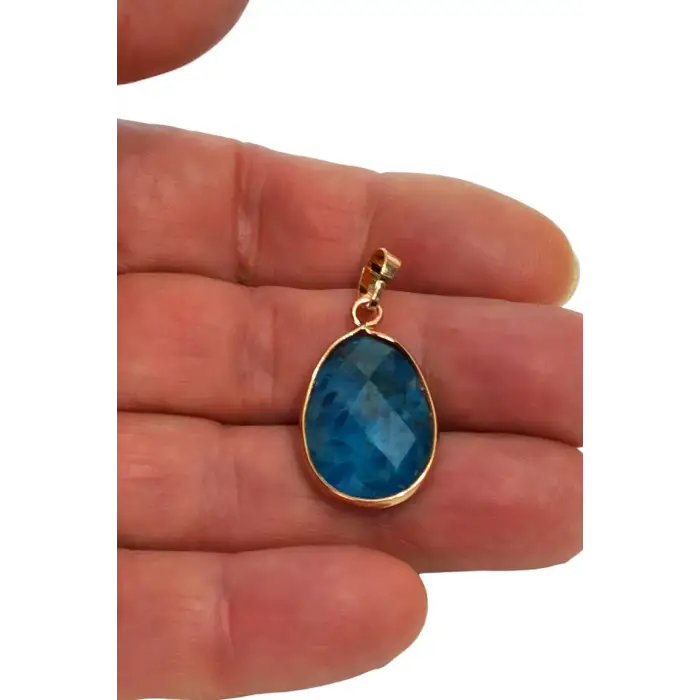 Kaliteli Apatit Doğal Taş Kolye 301-4