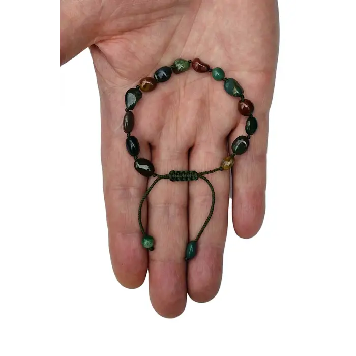 Kan Taşı Bileklik Makrome Ayarlı 675-6