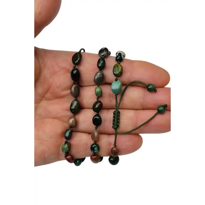 Kan Taşı Bileklik Makrome Ayarlı 675-6