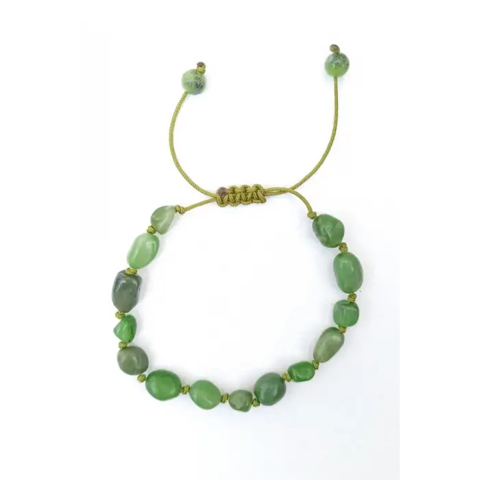 Kanada Yeşimi Bileklik, Makrome Ayarlı 527-1