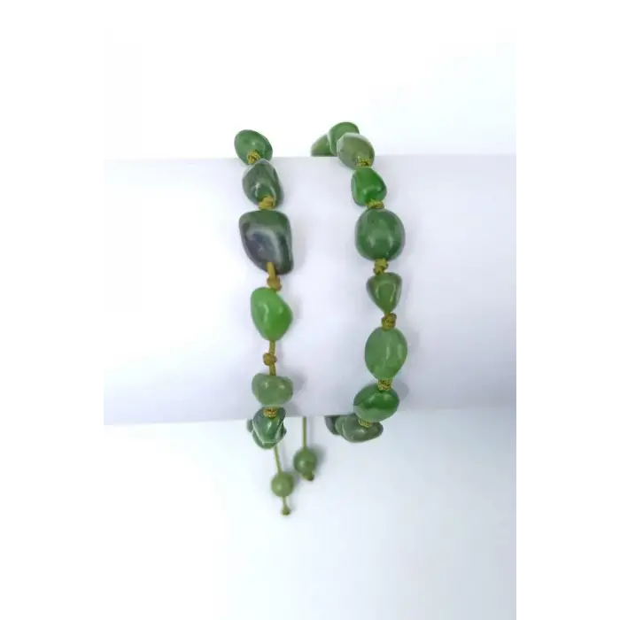 Kanada Yeşimi Bileklik, Makrome Ayarlı 527-1