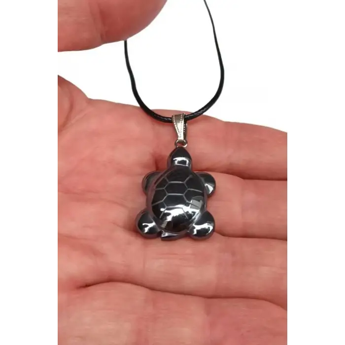 Kaplumbağa Figürü Hematit Kolye 127-2