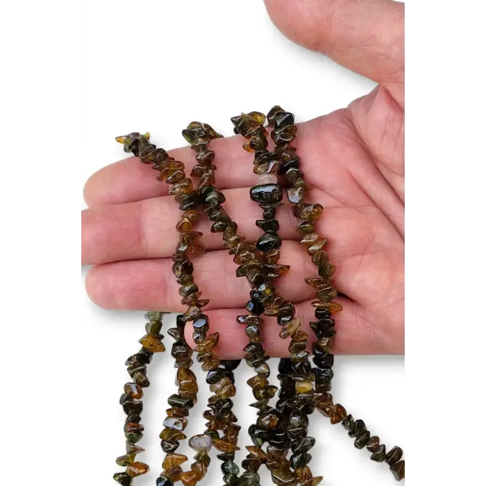 Karışık Koyu Renkli Doğal Turmalin Kırıktaş Dizi 40 Cm