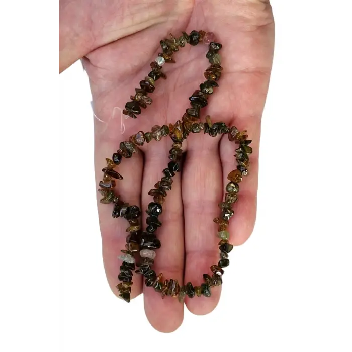 Karışık Koyu Renkli Doğal Turmalin Kırıktaş Dizi 40 Cm