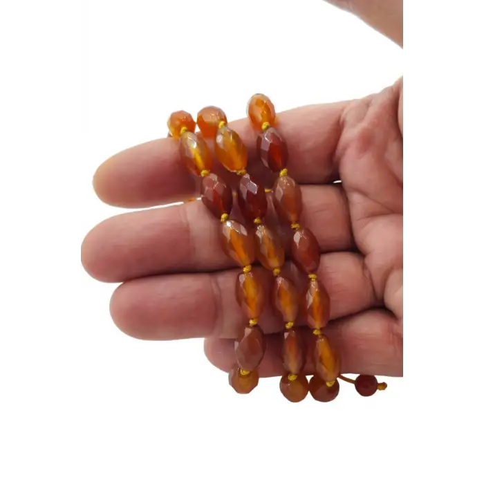 Karnelyan Akik Bileklik, Makrome Ayarlı 466-2