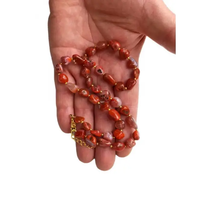 Karnelyan Akik Kolye Doğal Taş 429-3