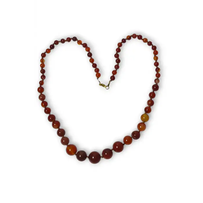 Karnelyan Akik Kolye - El İşi Süzme Tasarım 413-5