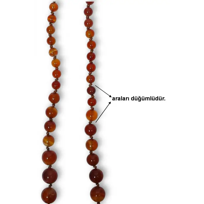 Karnelyan Akik Kolye - El İşi Süzme Tasarım 413-5