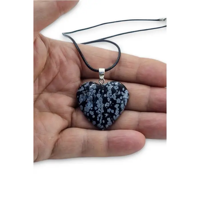Kartanesi Obsidyen Kalp Kesim Kolye 310-5