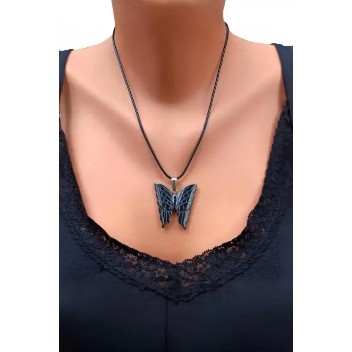 Kelebek Figürü Hematit Kolye 127-5