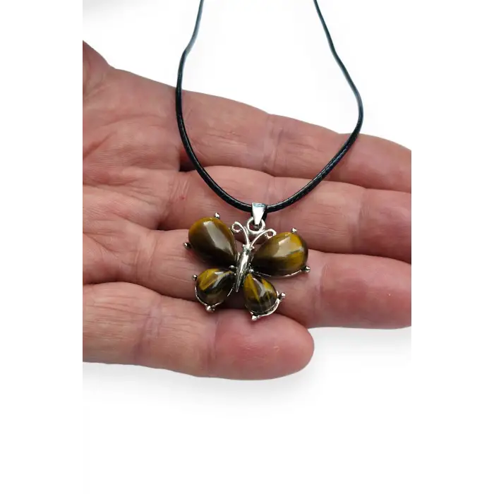 Kelebek Motifli Kaplangözü Kolye 470-4