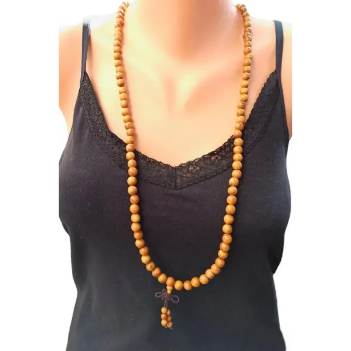 Kolye ve Bileklik Olarak Kullanılan 108 Mala Sandal Ağacı 236