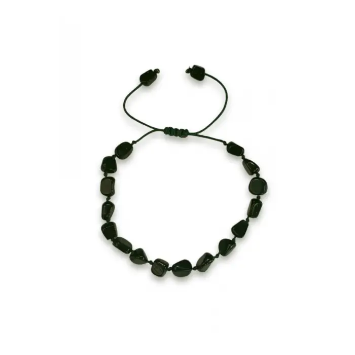 Koyu Yeşil Yıldıztaşı Bileklik Makrome Ayarlı 678-2