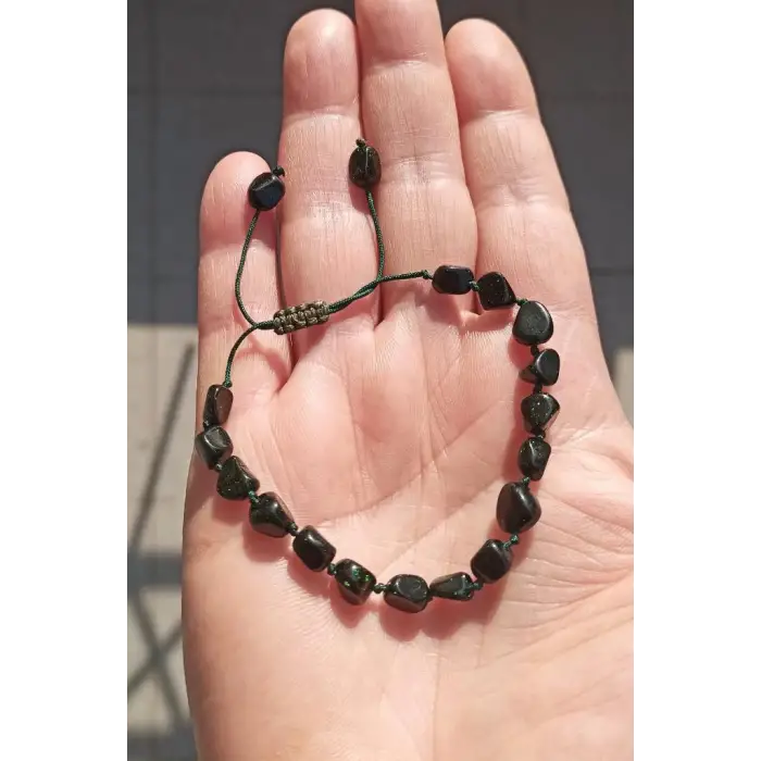 Koyu Yeşil Yıldıztaşı Bileklik Makrome Ayarlı 678-2