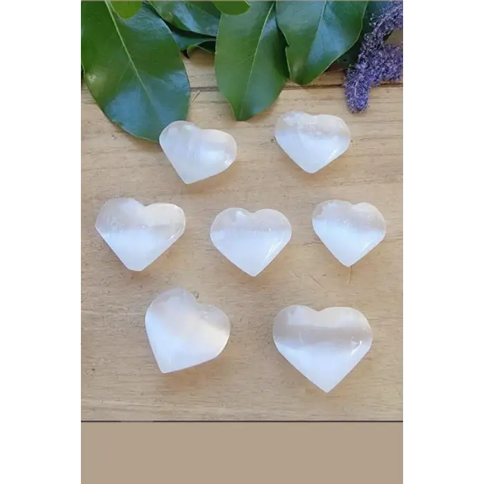 Küçük Boy Beyaz Selenit Kalp