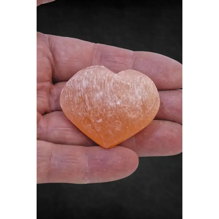 Küçük Boy Turuncu Selenit Kalp
