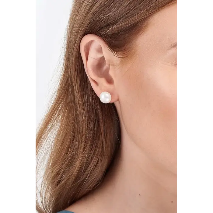 Kültür İncisi Çivili Küpe - 11 mm. İnci küpe 226