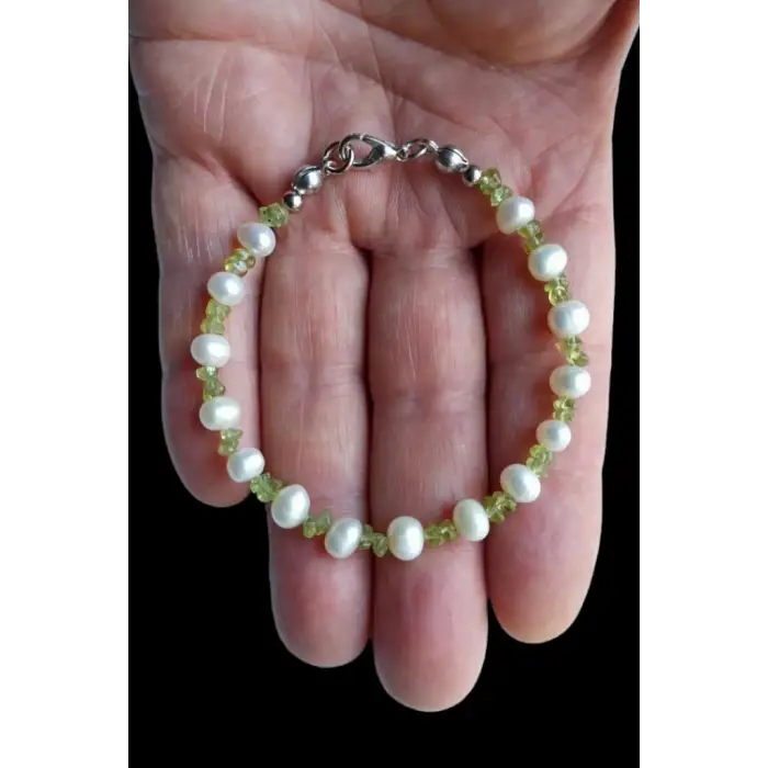 Kültür İncisi Ve Peridot Bileklik 675-4