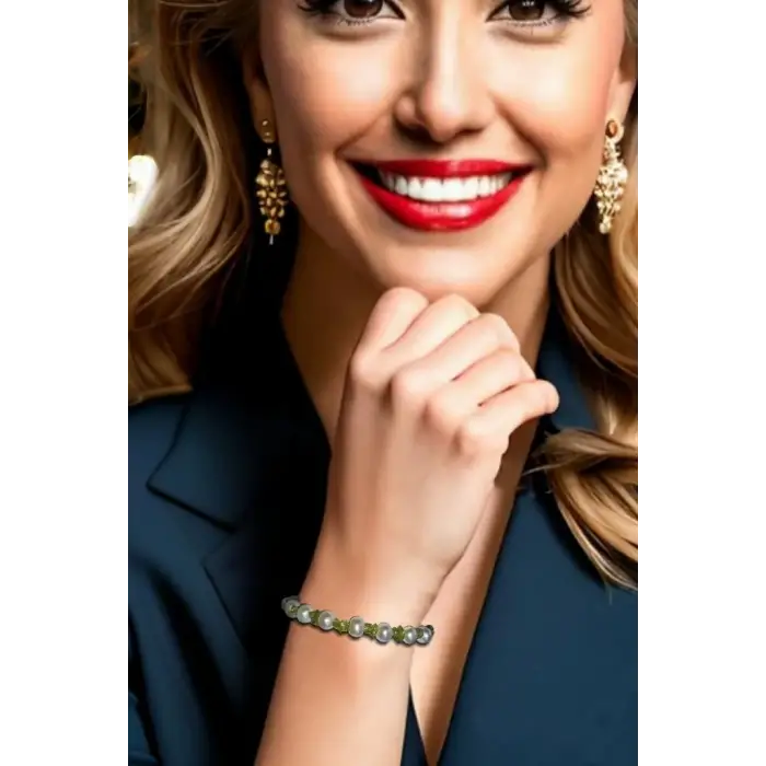 Kültür İncisi Ve Peridot Bileklik 675-4