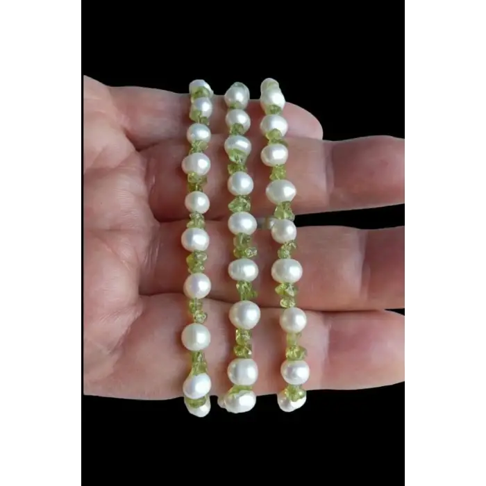 Kültür İncisi Ve Peridot Bileklik 675-4