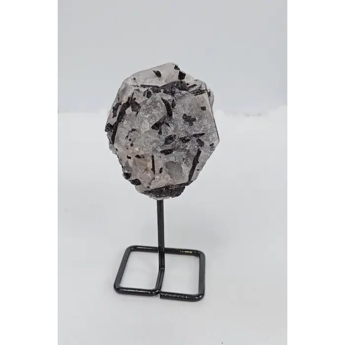 Kuvars İçinde Siyah Turmalin Dekoratif Parça 30-3