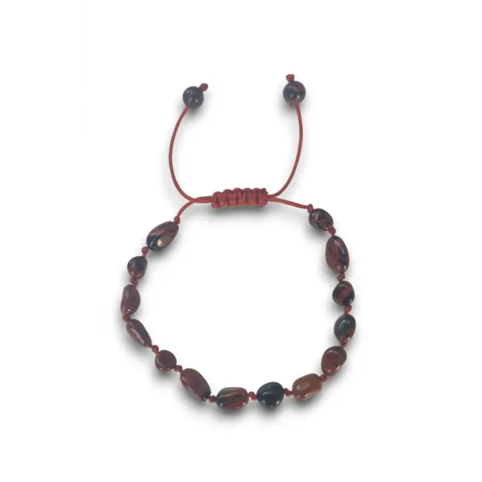 Mahagony Obsidyen Bileklik Makrome Ayarlı 334-6