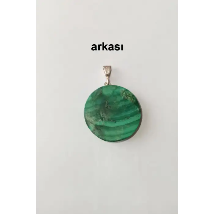 Malahit, Malakit Kolye Ucu Gümüş Malzemeli 400-M4